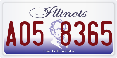 IL license plate A058365