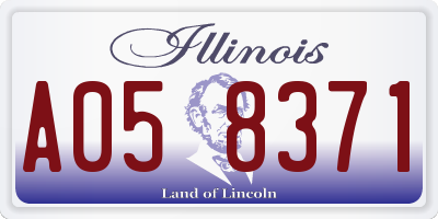IL license plate A058371