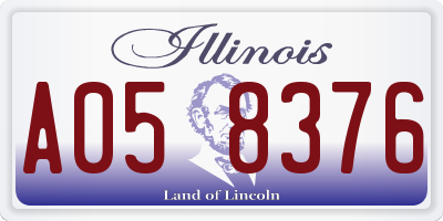 IL license plate A058376