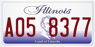 IL license plate A058377