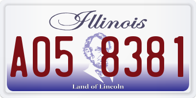 IL license plate A058381