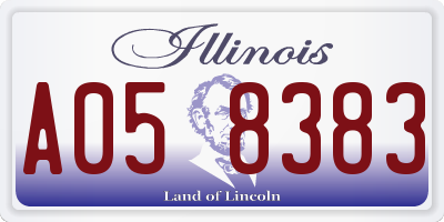 IL license plate A058383