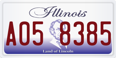 IL license plate A058385