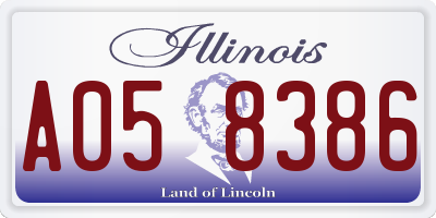 IL license plate A058386