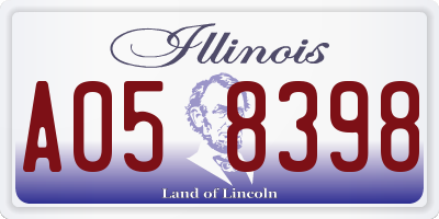 IL license plate A058398