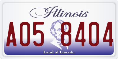 IL license plate A058404