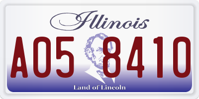 IL license plate A058410