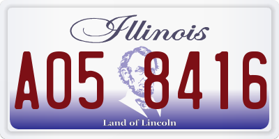 IL license plate A058416