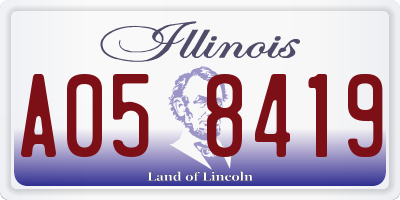 IL license plate A058419