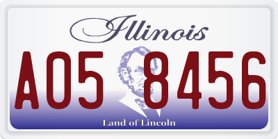 IL license plate A058456