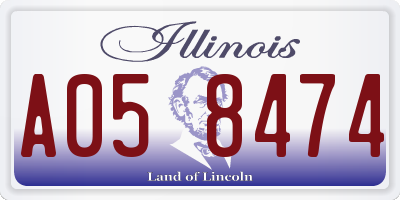 IL license plate A058474