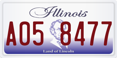 IL license plate A058477
