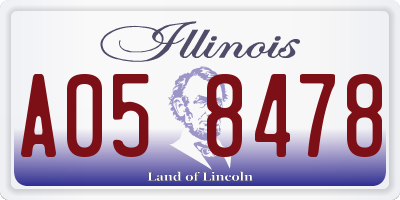 IL license plate A058478