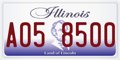 IL license plate A058500