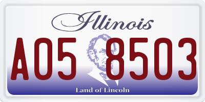 IL license plate A058503