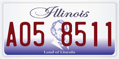IL license plate A058511