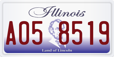 IL license plate A058519
