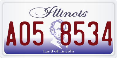 IL license plate A058534