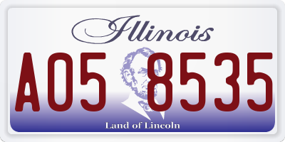 IL license plate A058535