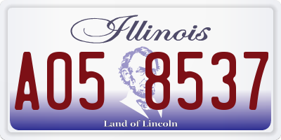 IL license plate A058537