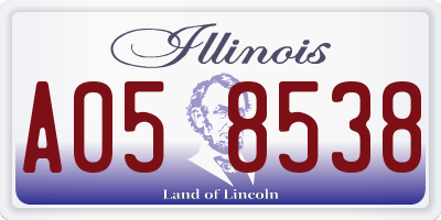 IL license plate A058538