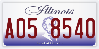IL license plate A058540