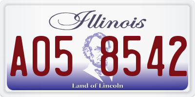 IL license plate A058542