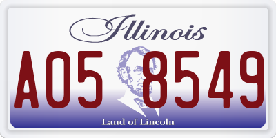 IL license plate A058549