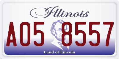 IL license plate A058557