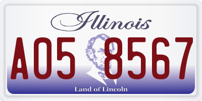 IL license plate A058567