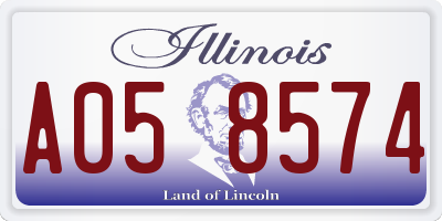 IL license plate A058574
