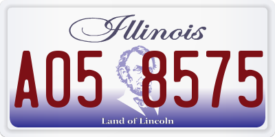 IL license plate A058575