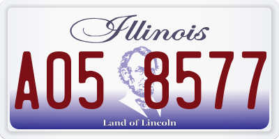 IL license plate A058577