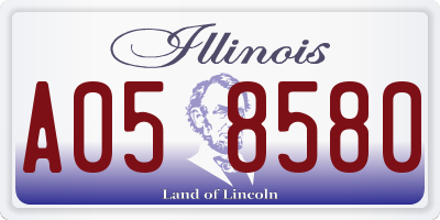 IL license plate A058580