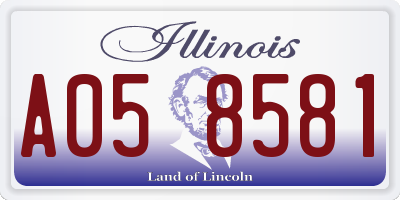 IL license plate A058581