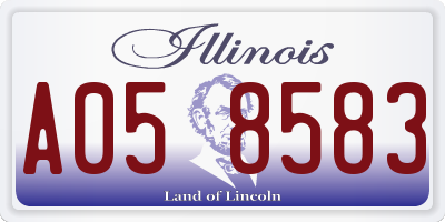 IL license plate A058583
