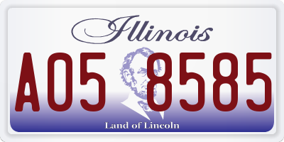 IL license plate A058585