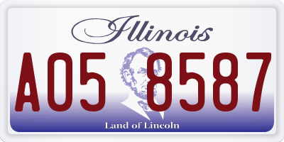 IL license plate A058587