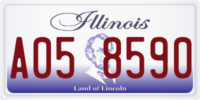 IL license plate A058590