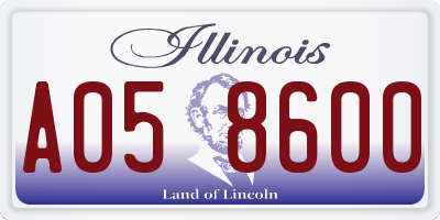 IL license plate A058600
