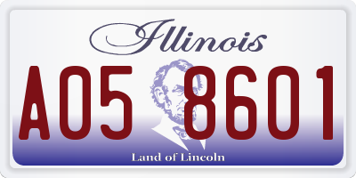 IL license plate A058601