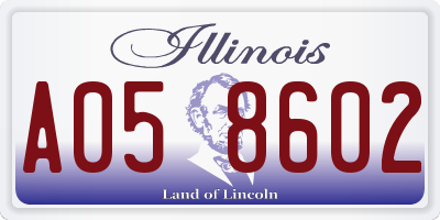 IL license plate A058602