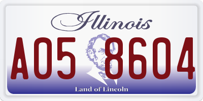 IL license plate A058604
