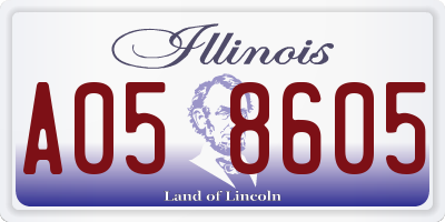IL license plate A058605
