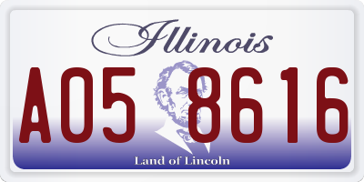 IL license plate A058616