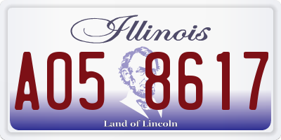 IL license plate A058617