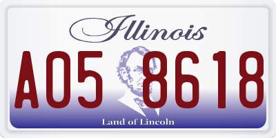 IL license plate A058618