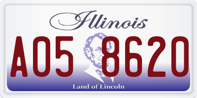 IL license plate A058620