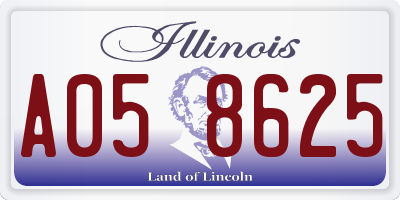 IL license plate A058625