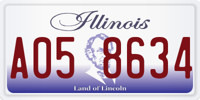 IL license plate A058634